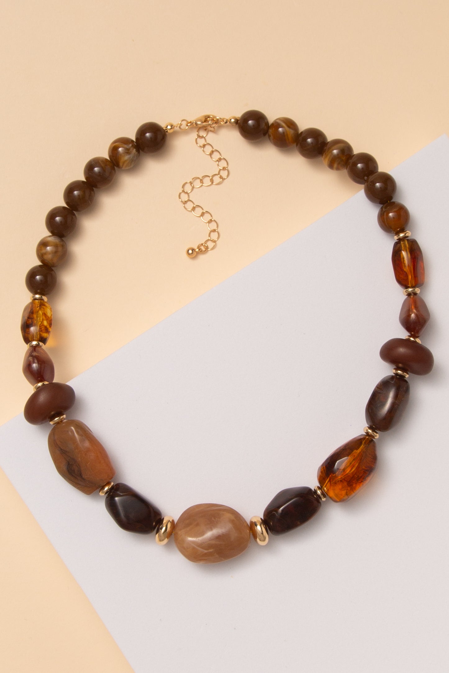 Dakota Marble Baroque Stone Beaded Necklace