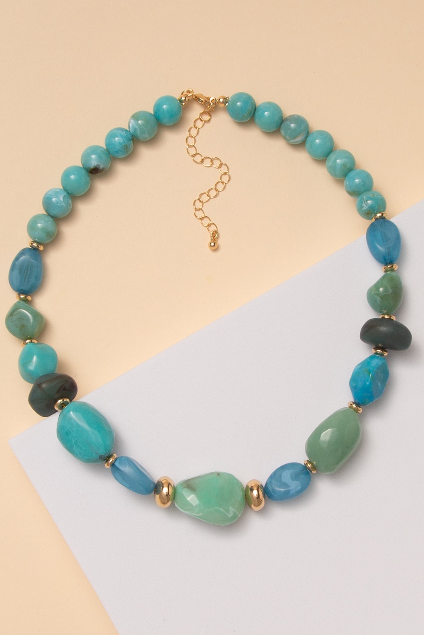 Dakota Marble Baroque Stone Beaded Necklace