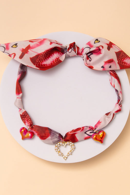 Jenna Fabric Heart Multi Necklace