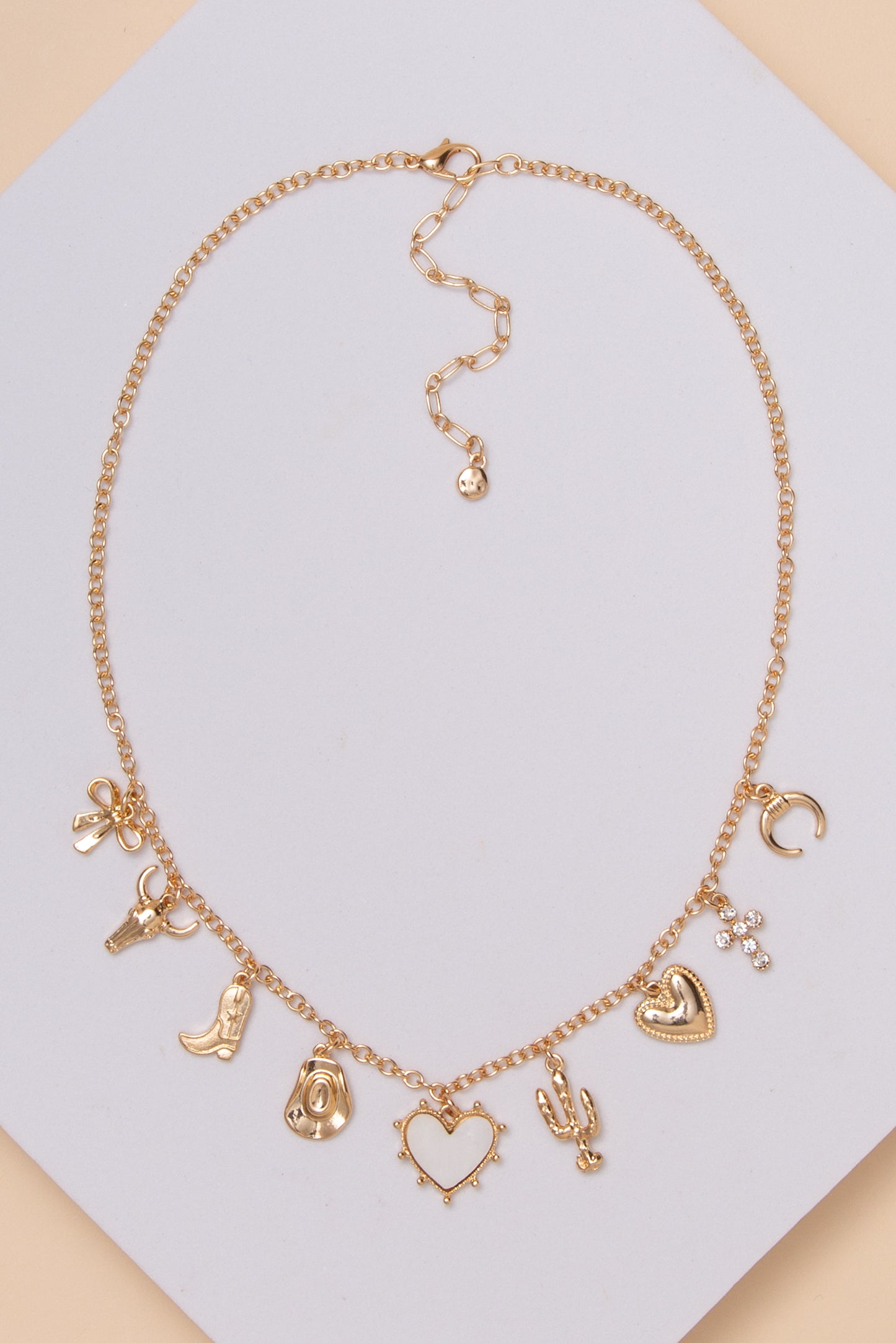 Chloe Heart Trinket Charm Necklace | Gold