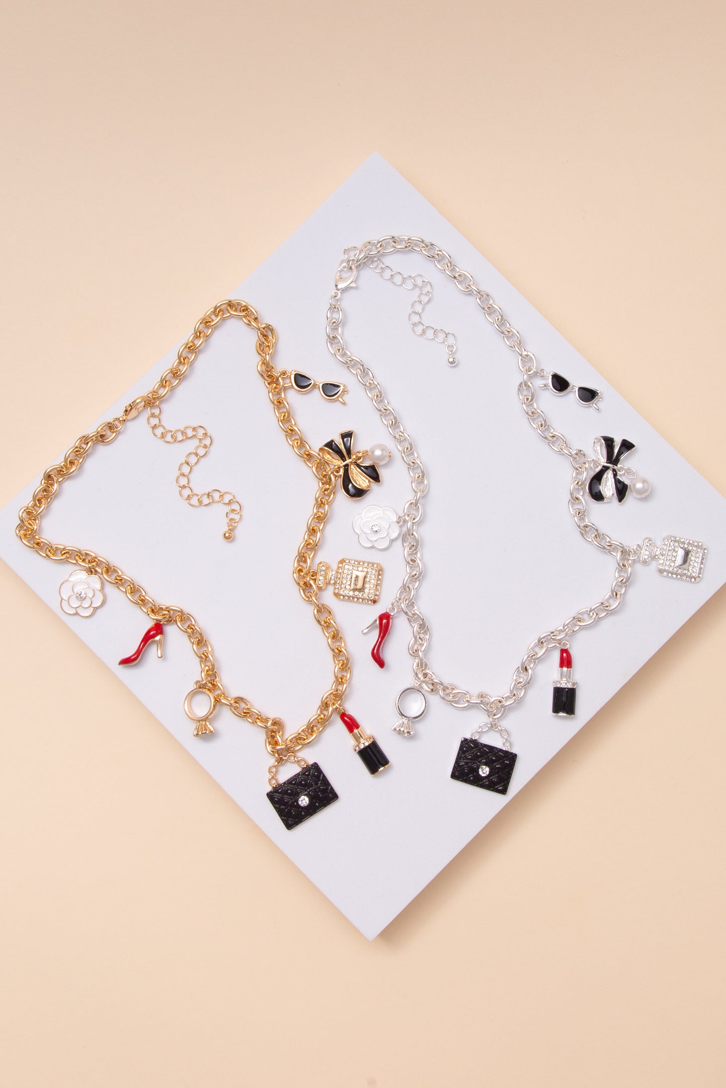 Rebecca Fashion Multi Charm Necklace