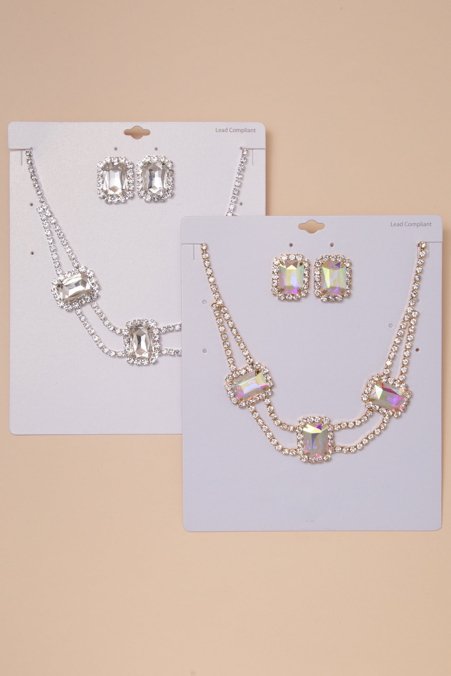 Kayla Rhinestone Crystal Necklace and Earring Set