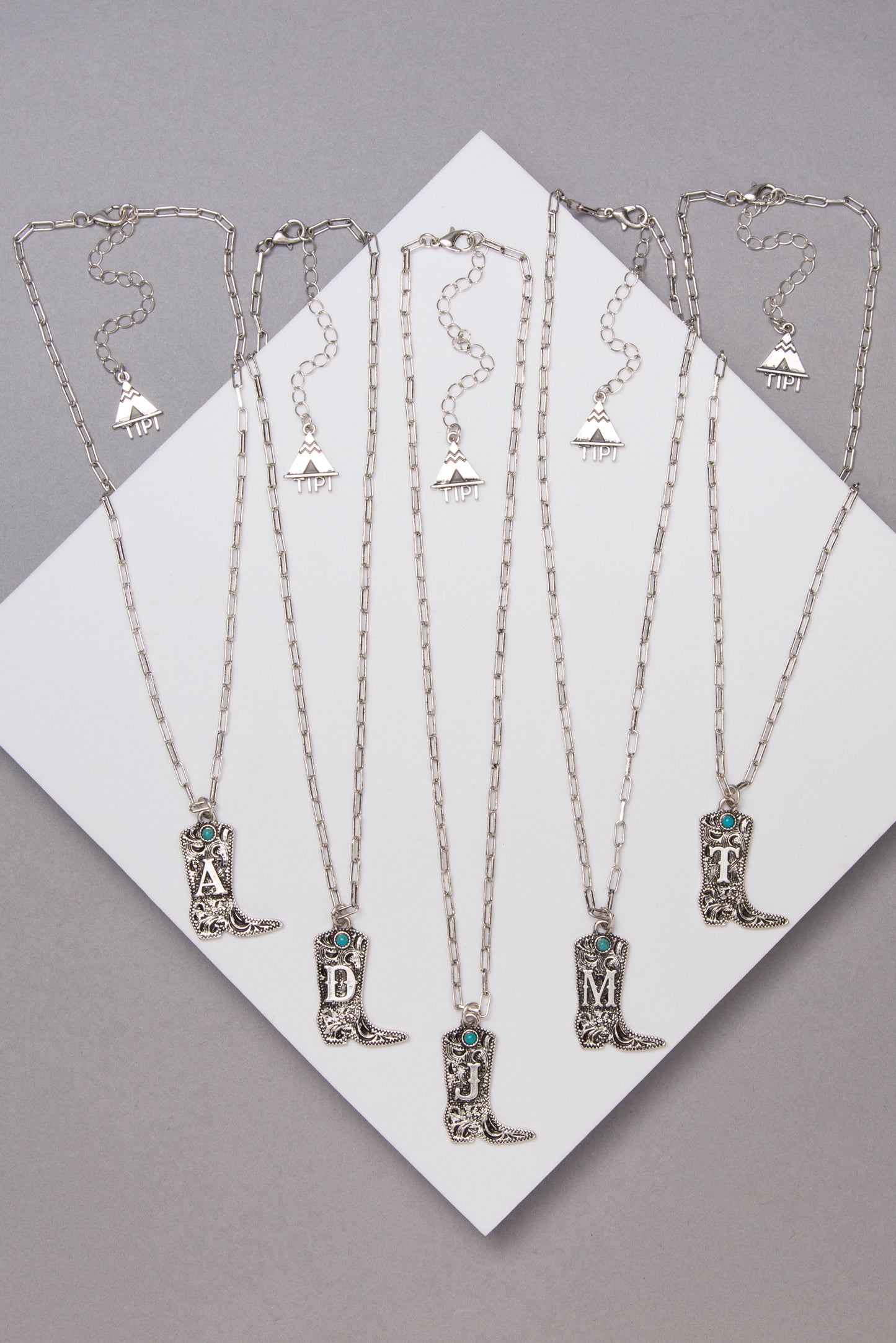 Clara Western Initial Boot Pendant Necklace