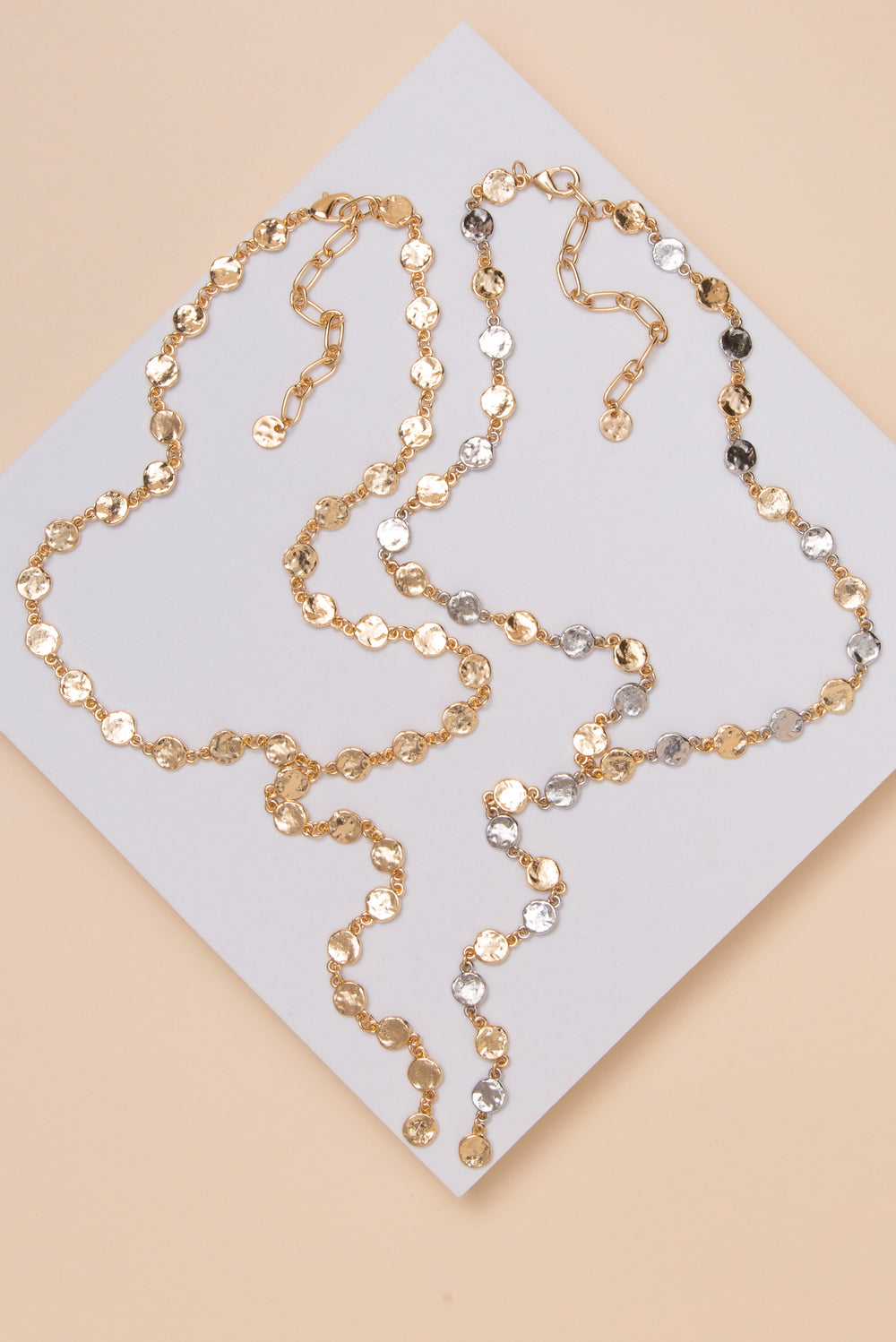 Willow Hammered Round Detail Necklace