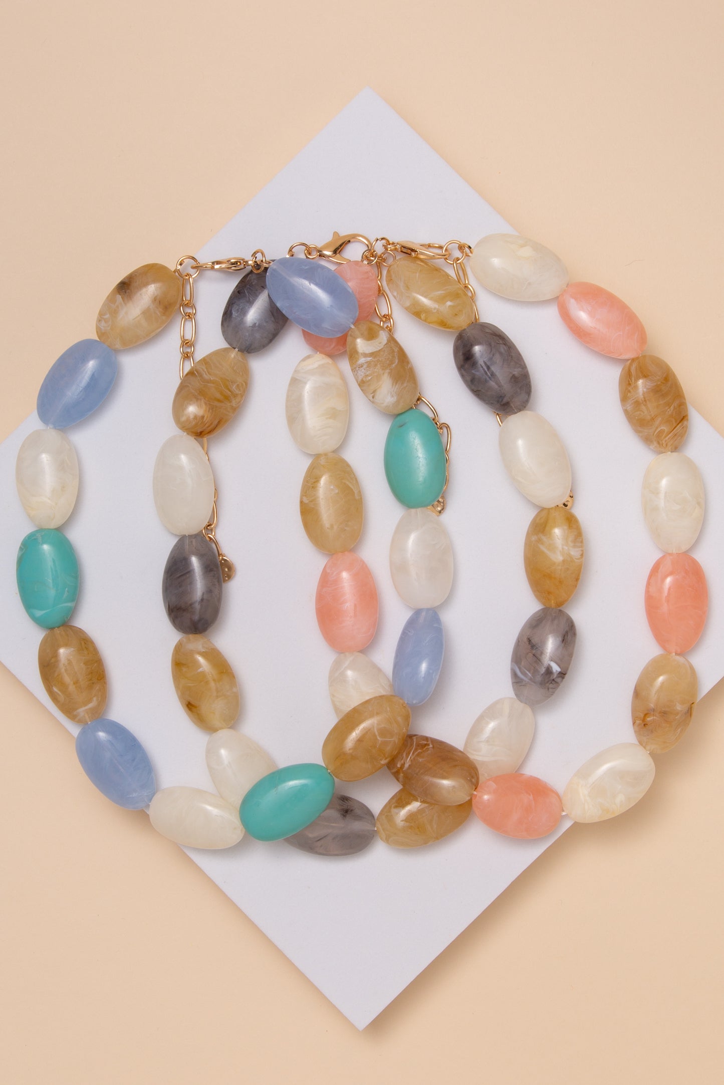 Maya Round Stone Multi Color Necklace