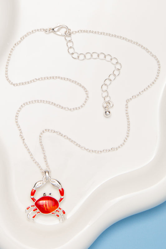 Emily Polished Epoxy Crab Pendant Necklace