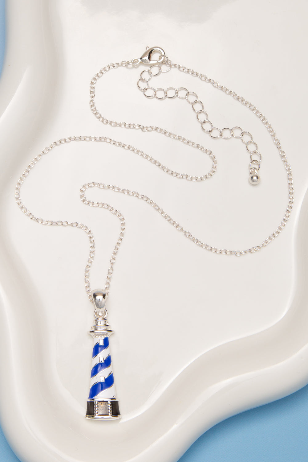 Annie Polished Epoxy Beach Lighthouse Pendant Necklace
