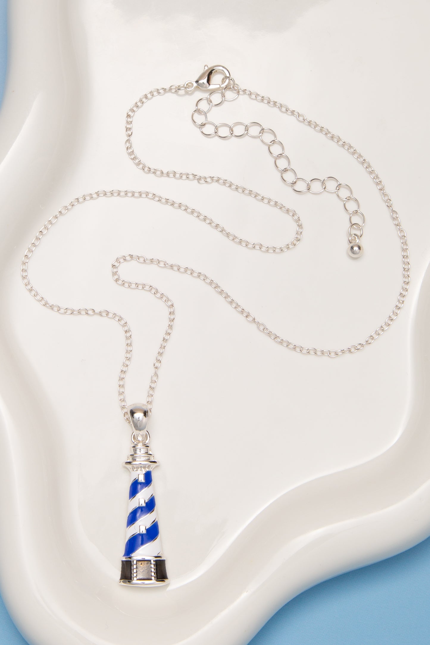 Annie Polished Epoxy Beach Lighthouse Pendant Necklace