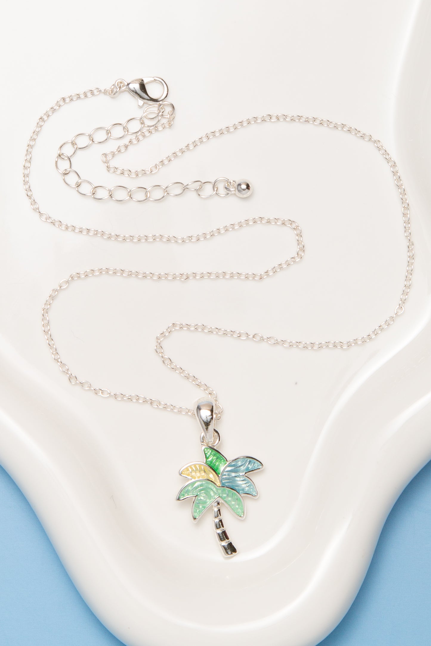 Danna Colored Epoxy Palm Tree Pendant Necklace