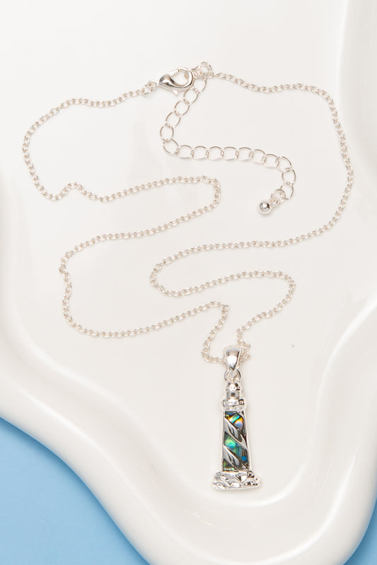 Camila Abalone Inlay Lighthouse Pendant Necklace