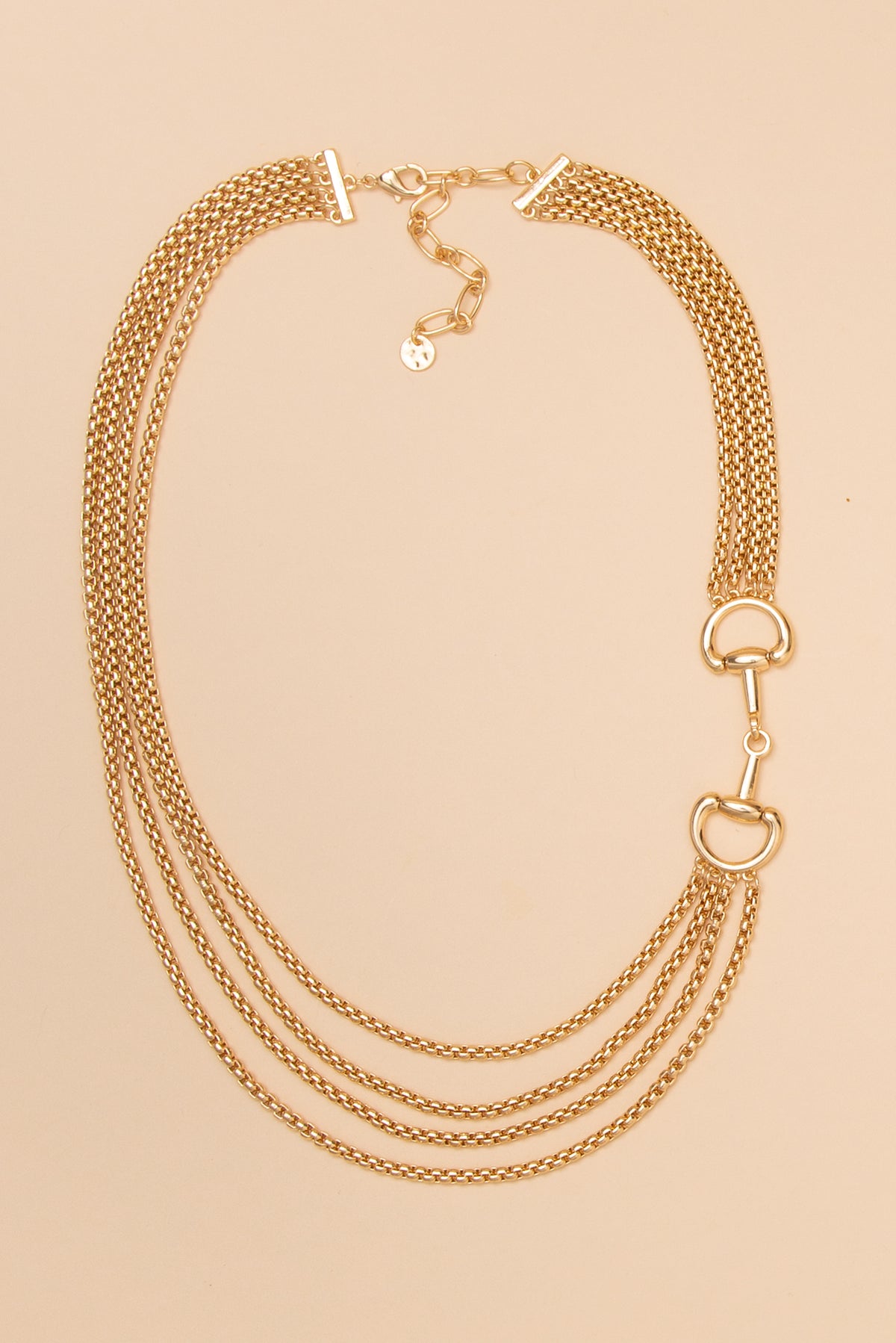 Jasmine Multi Strand Horse Bit Necklace | Gold