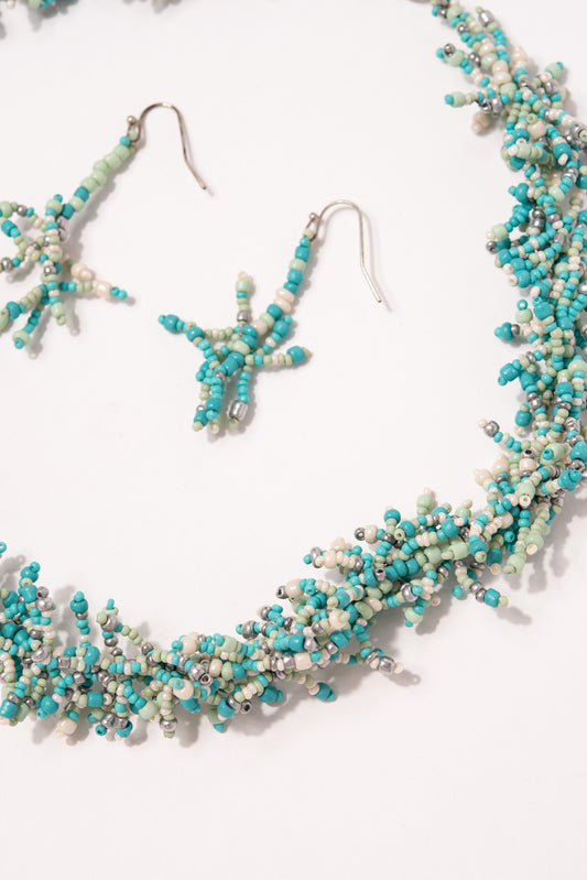 Mila Bohemian Seed Bead Cluster Necklace Set