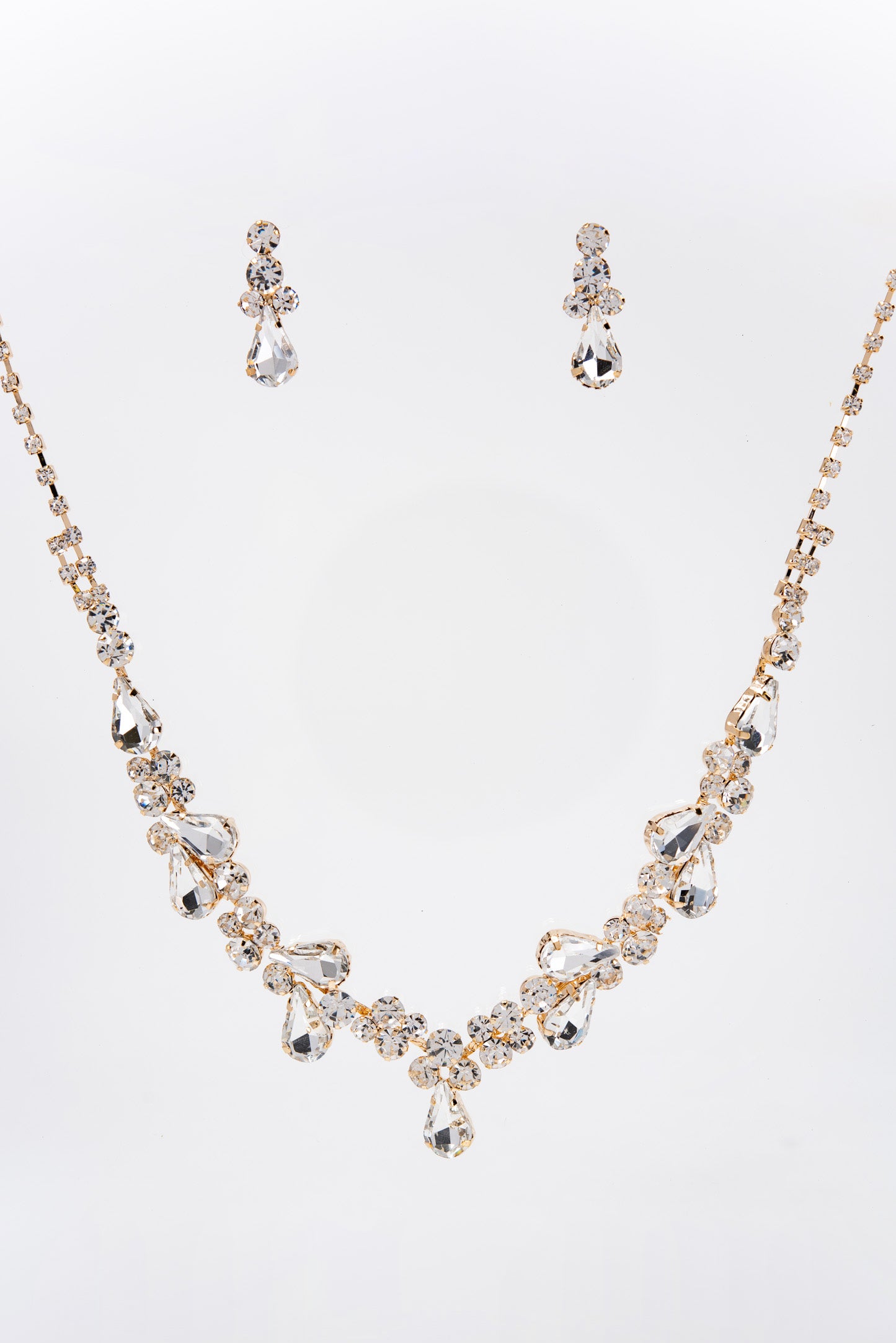 Eden Rhinestone Cluster Necklace Set