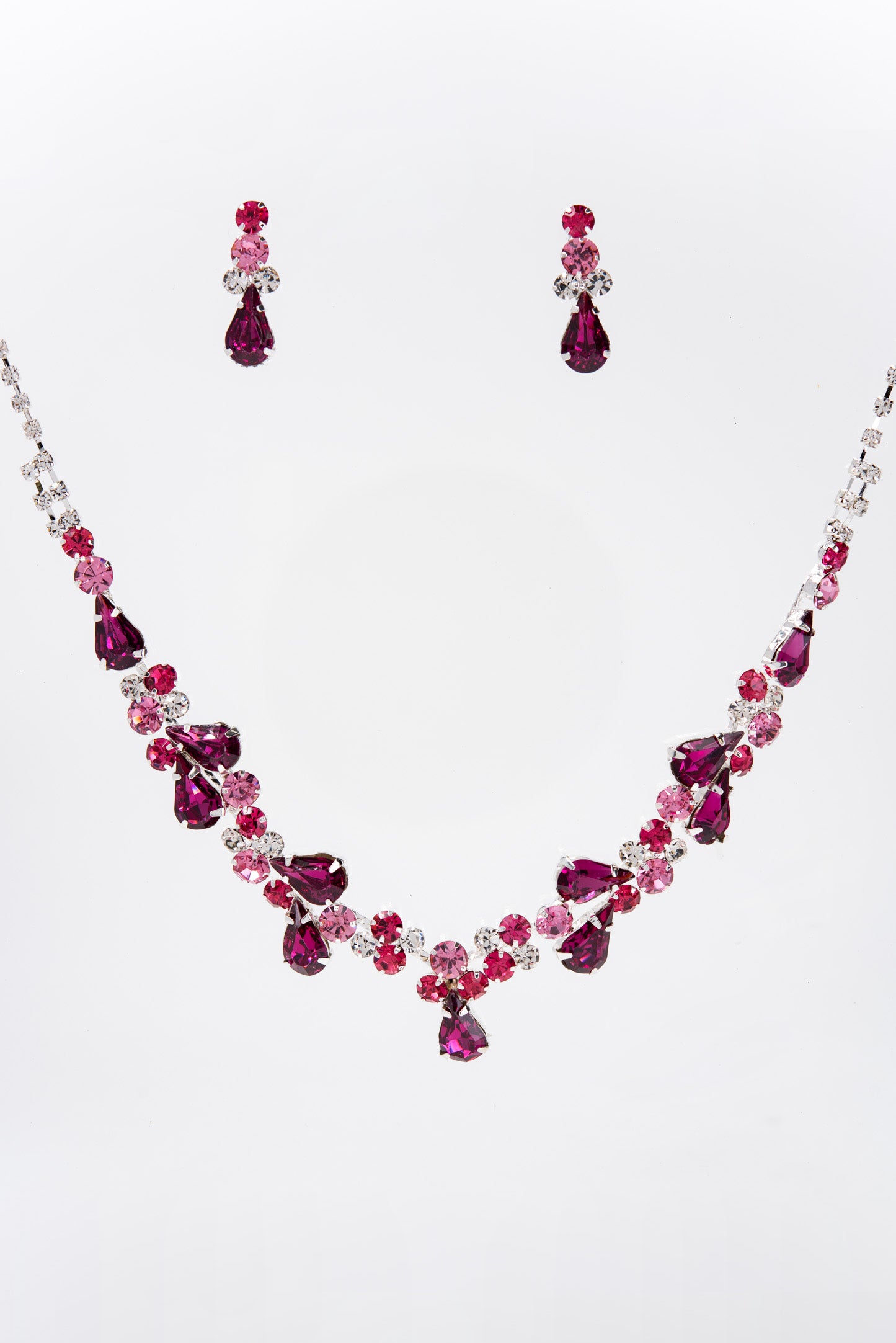 Eden Rhinestone Cluster Necklace Set