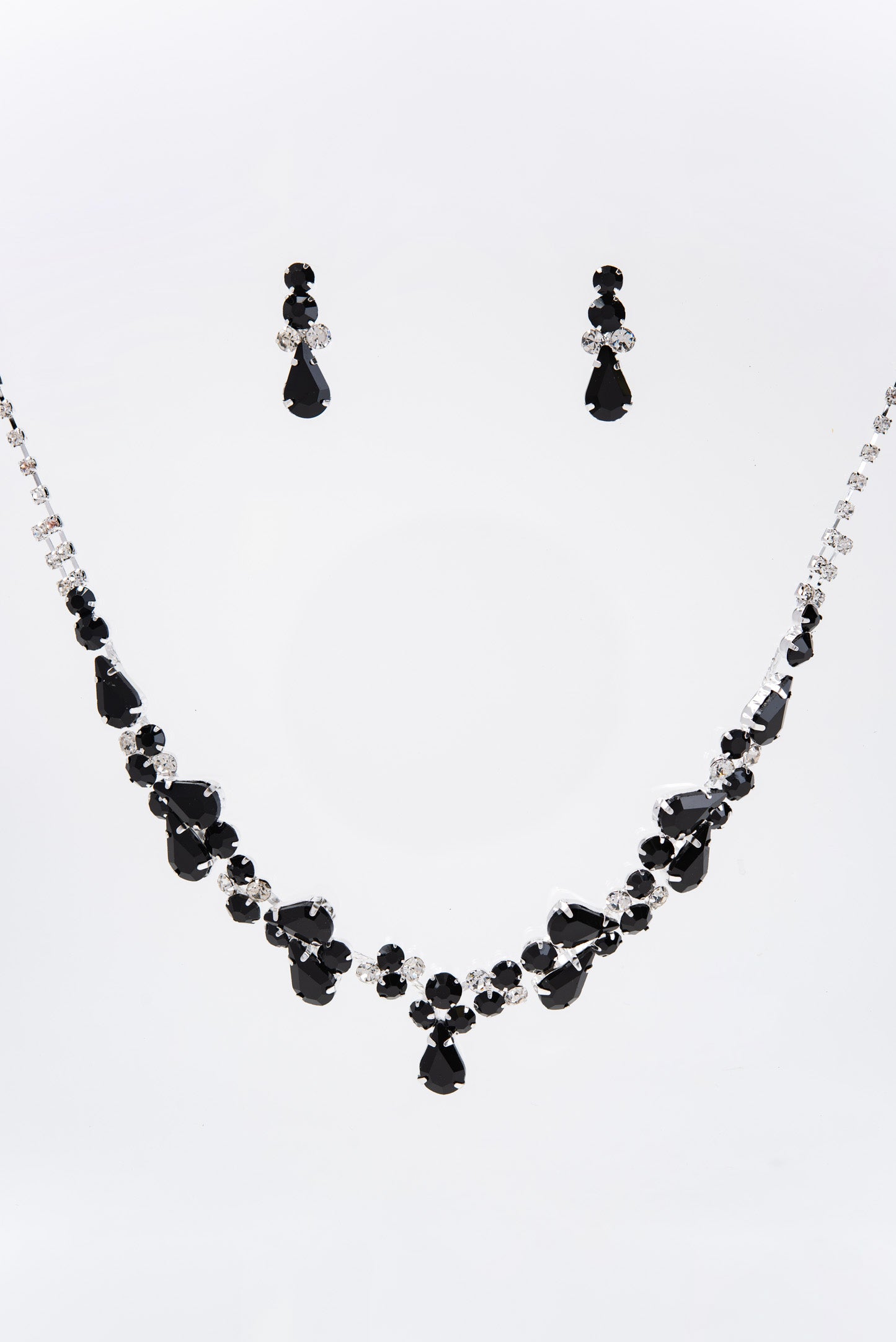 Eden Rhinestone Cluster Necklace Set