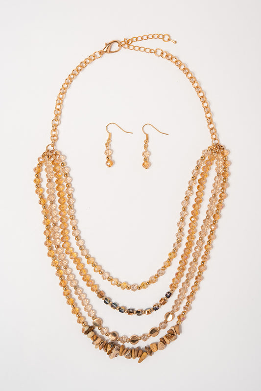 Charlotte Multi Strand Bead Necklace Set