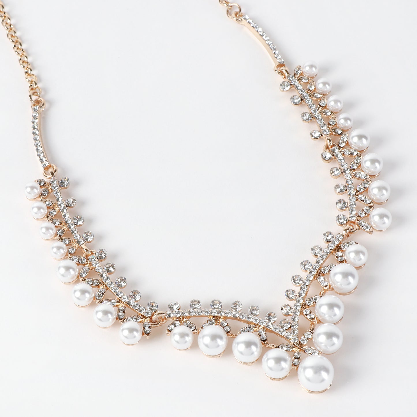 Celeste Pearl & Rhinestone Necklace & Earring Set