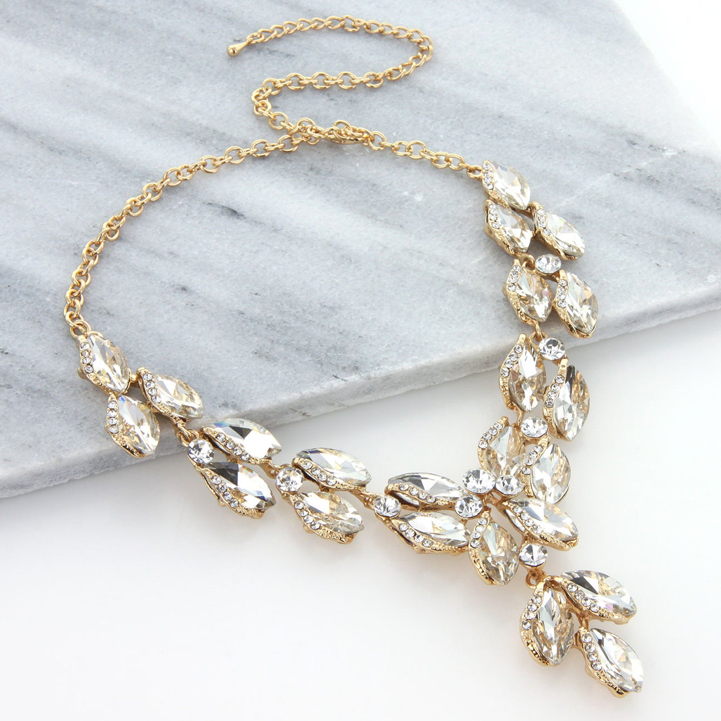 Hazel Leaf Droplet Necklace & Earring Set