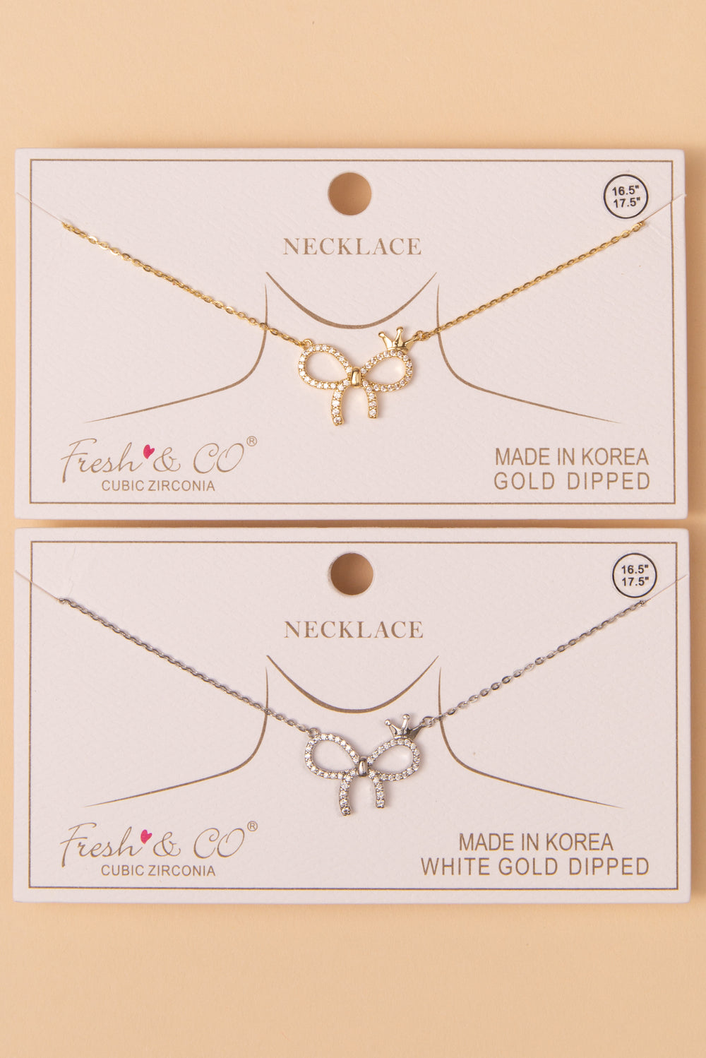 Sofia Cubic Zirconia Bow Pendant Necklace