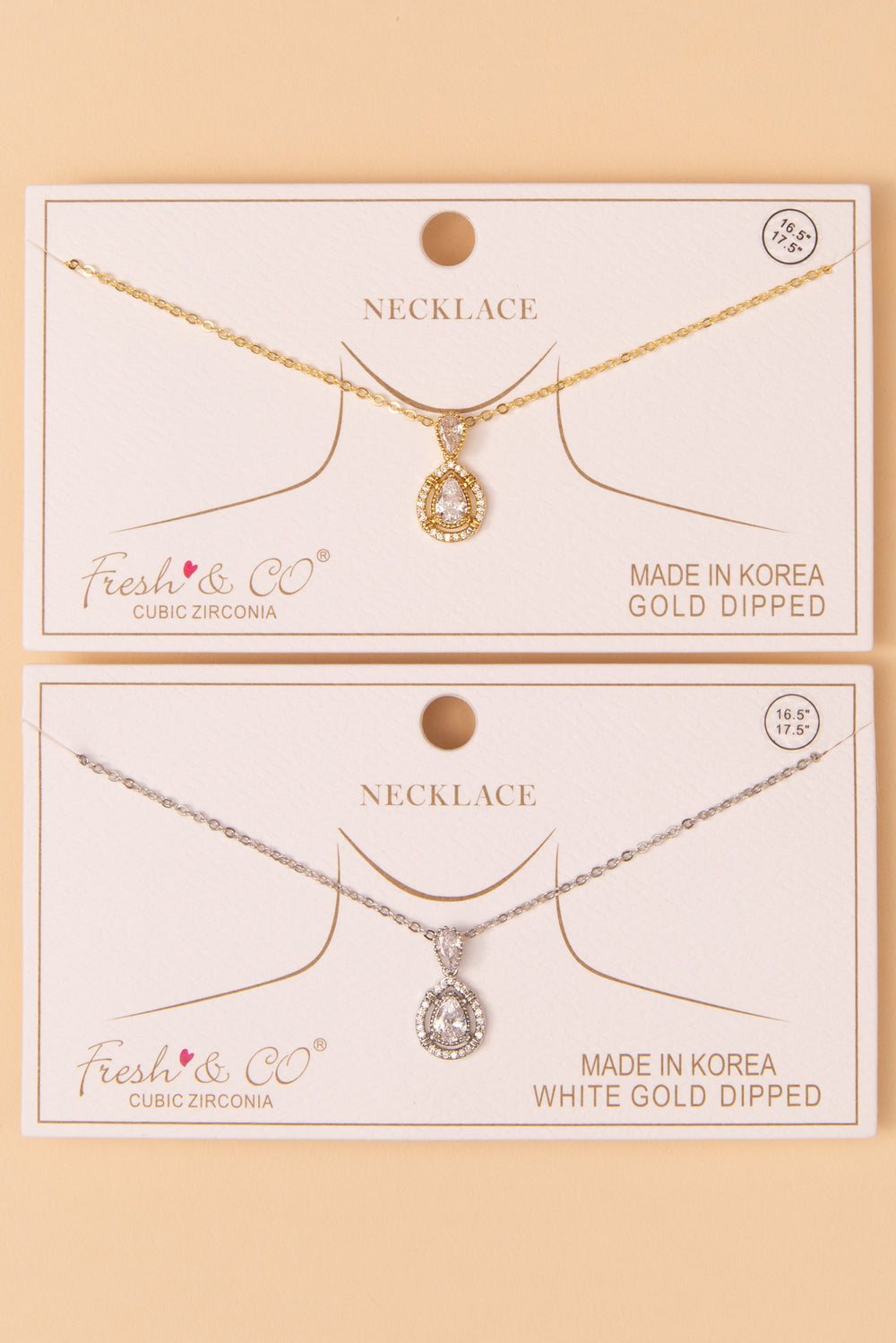 Camila Cubic Zirconia Teardrop Halo Pendant Necklace