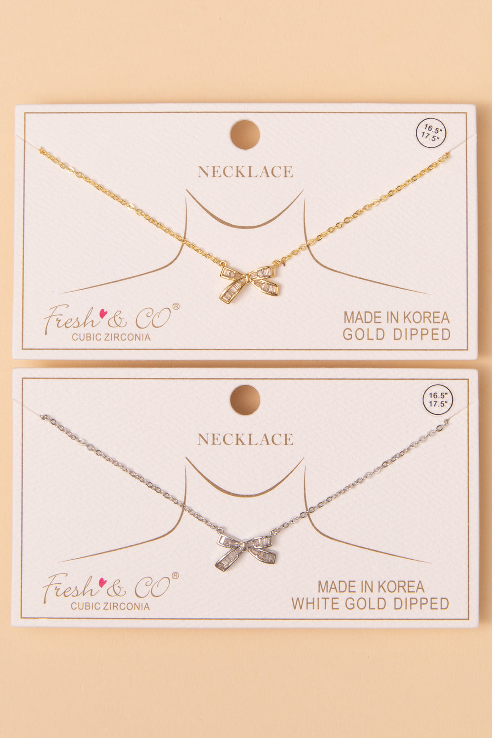 Harper Cubic Zirconia Bow Pendant Necklace