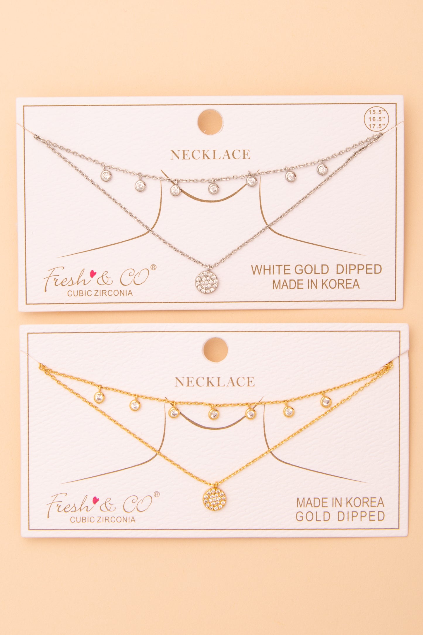 Samantha Cubic Zirconia Pavé Disc Pendant Chain Necklace