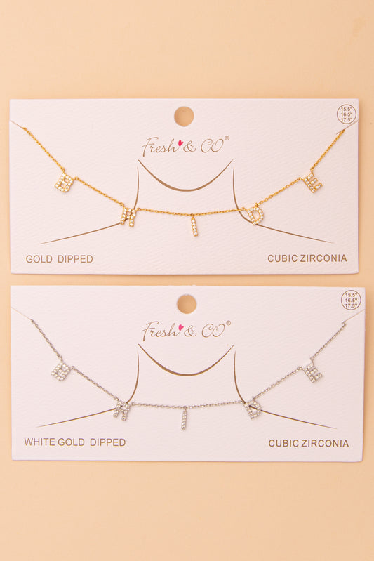 Annie Cubic Zirconia Pavé "Bride" Pendant Necklace