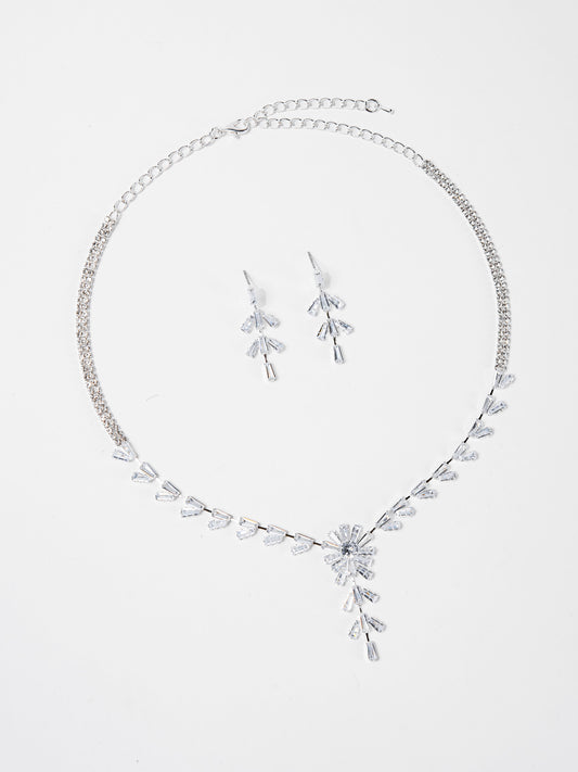 Zoe CZ Rhinestone Elegant Necklace Set