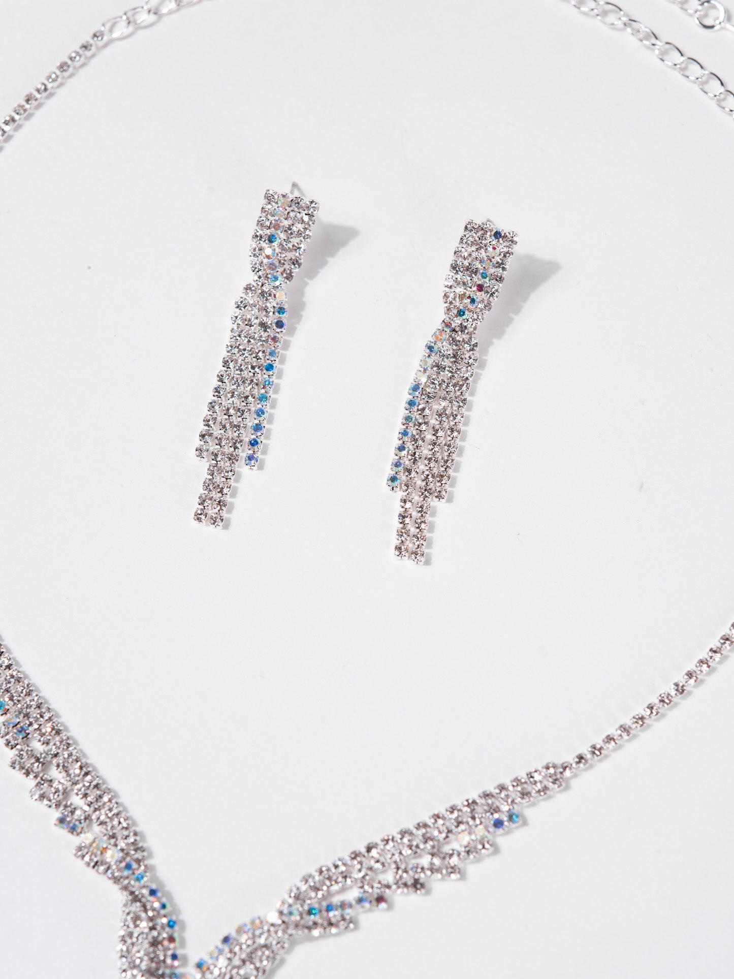 Jasmine Cubic Zirconia Elegant Rhinestone Necklace Set