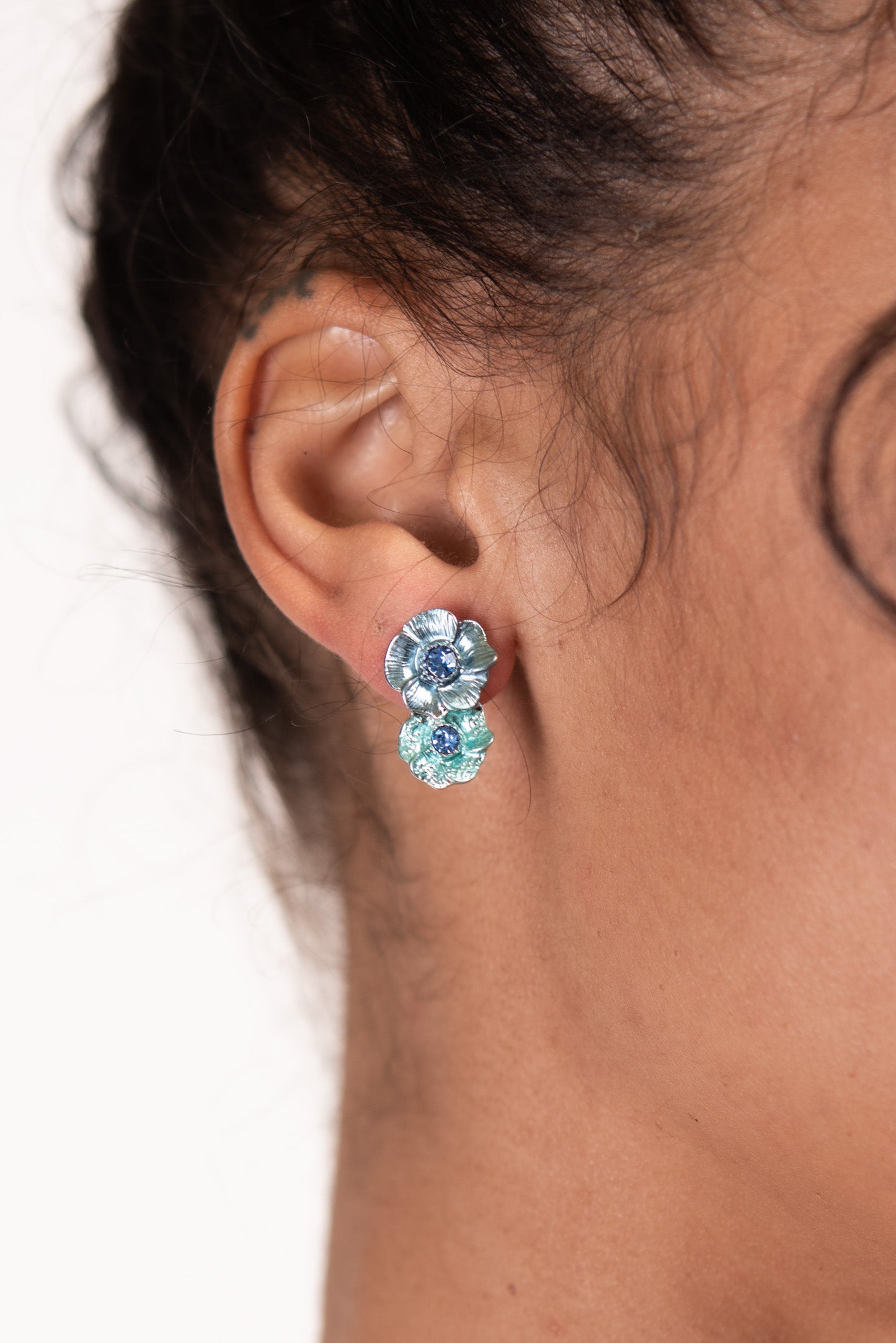 Amira Floral Vine Necklace & Earring Set - Blue