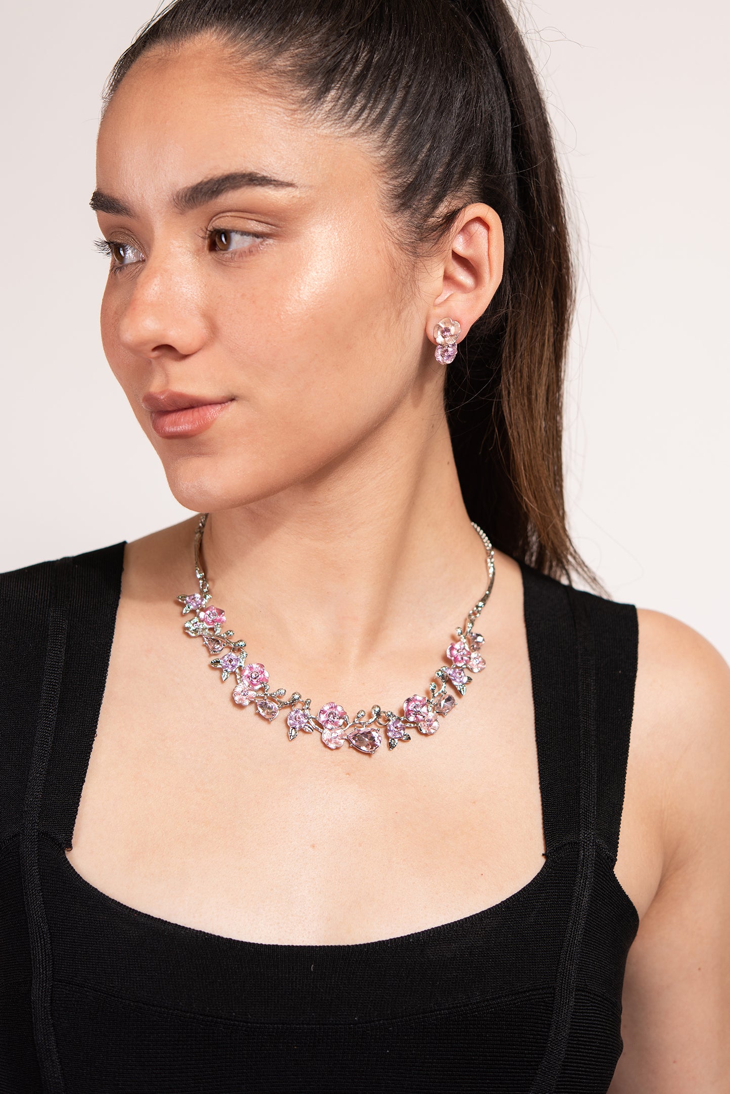 Amira Floral Vine Necklace & Earring Set