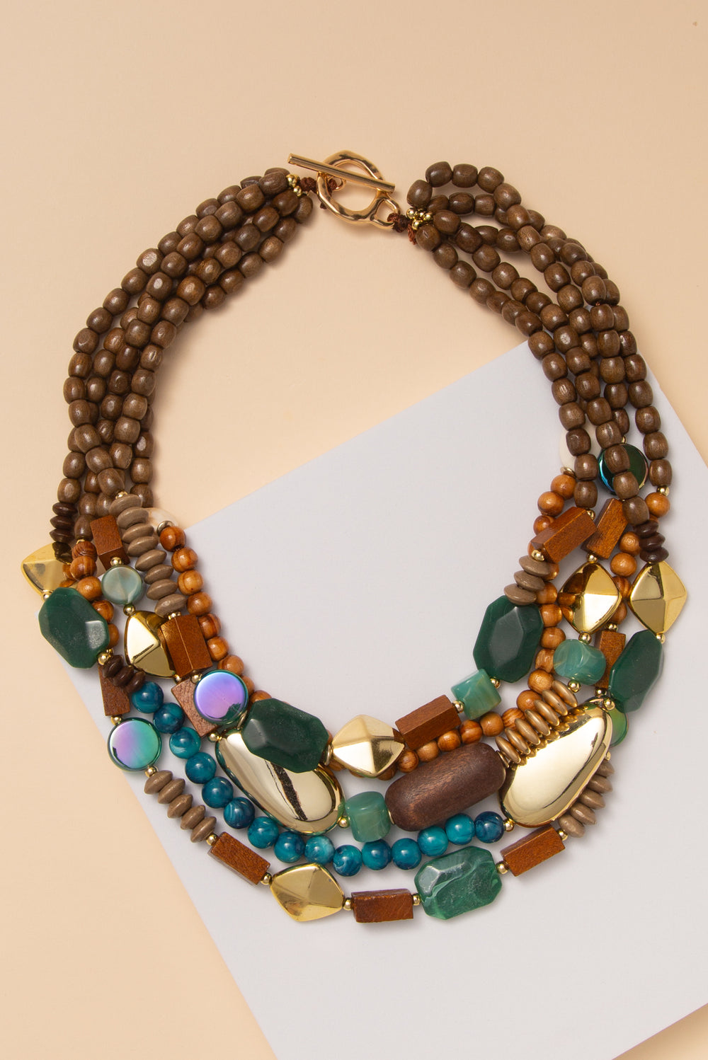 Rosie Multi-Layer Beaded Necklace with Mixed Beads