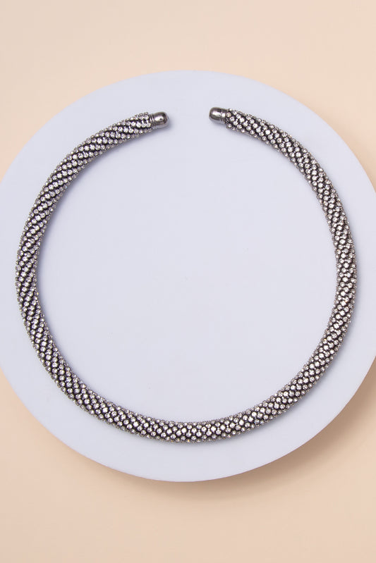 Reese Rhinestone Necklace | Black
