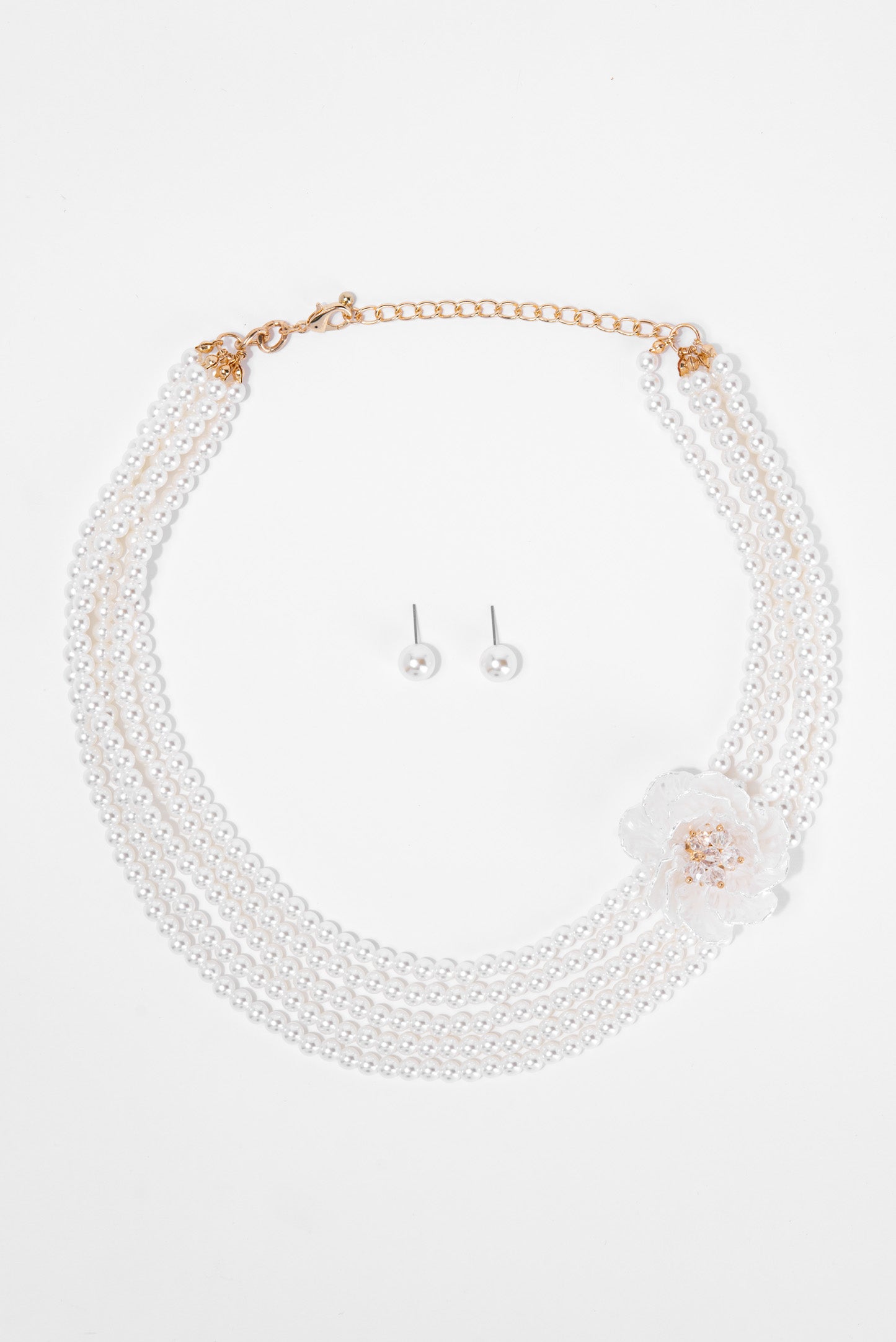 Gianna Pearl with Flower Necklace Set