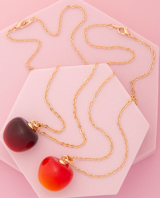 Glinda Color Acrylic Cherry Pendant Necklace