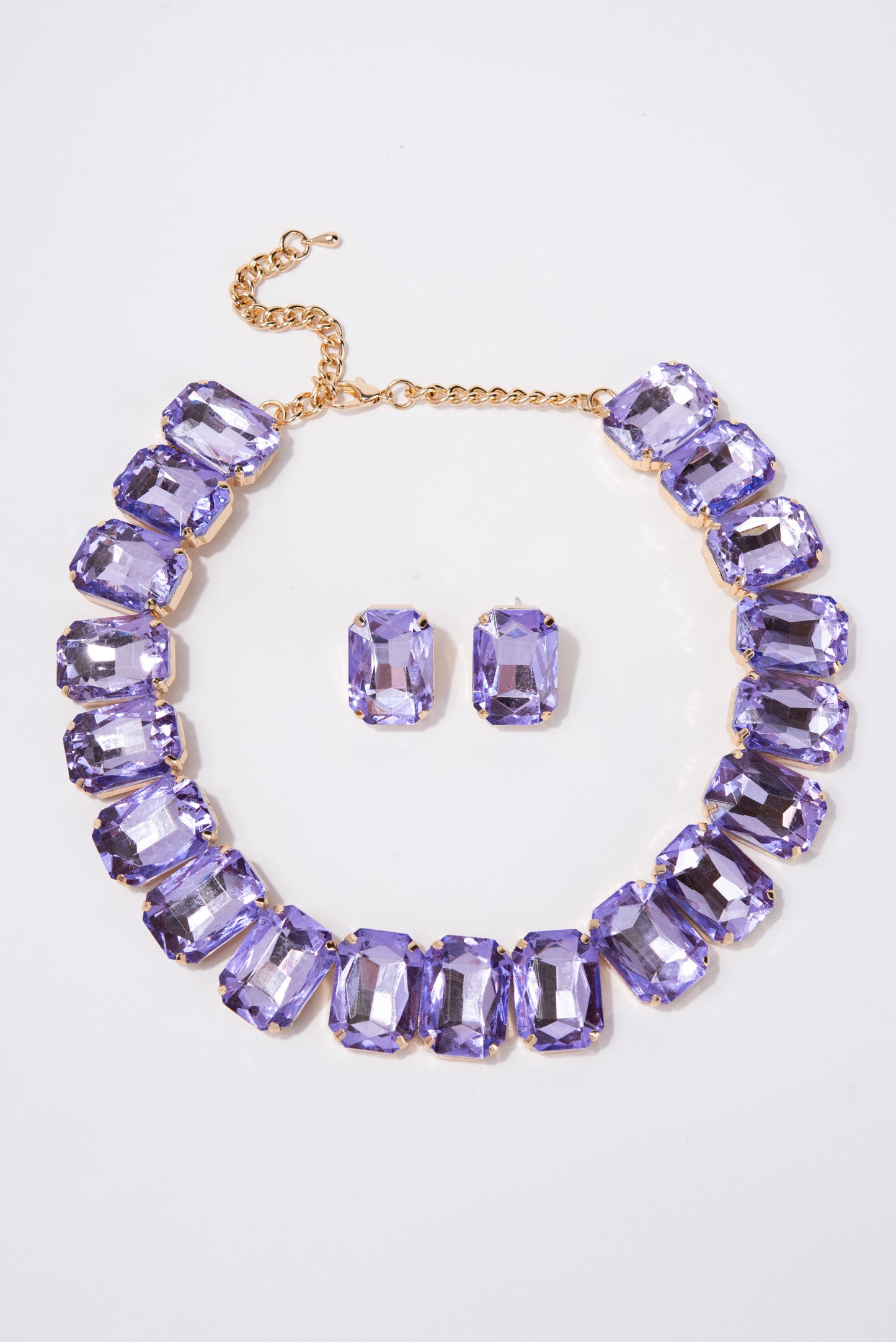 Lexi Crystal Octagon Cut Collar Necklace Set
