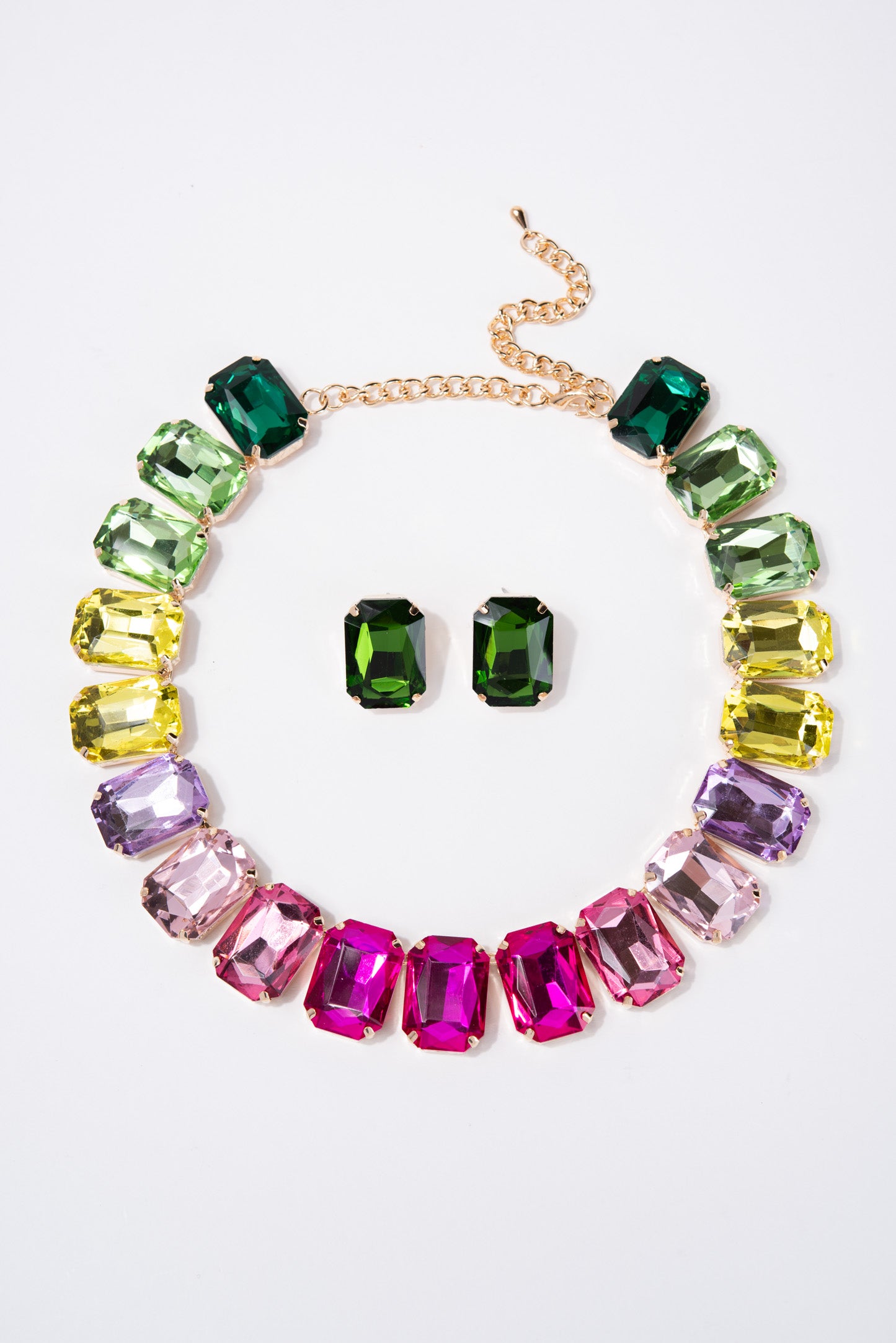 Lexi Crystal Octagon Cut Collar Necklace Set