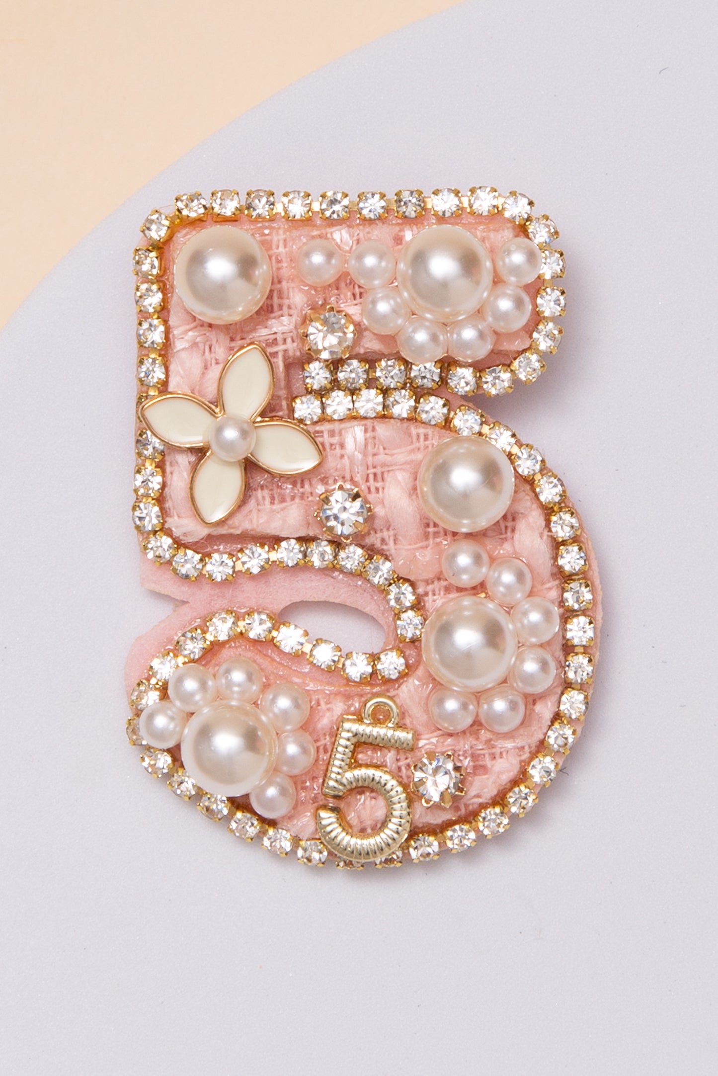 Rose Pearl Tweed Brooch #5 | Pink