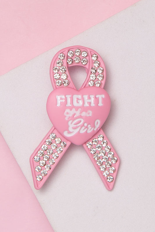 Naomi Rhinestone Pavé Breast Cancer Awareness Pink Ribbon