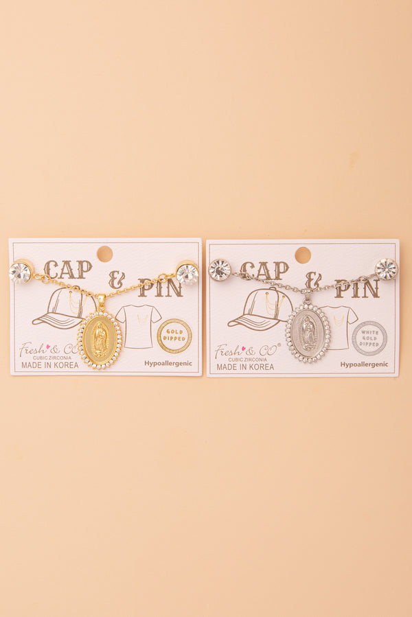 Rebecca Cubic Zirconia Embellished Medallion Cap Chain