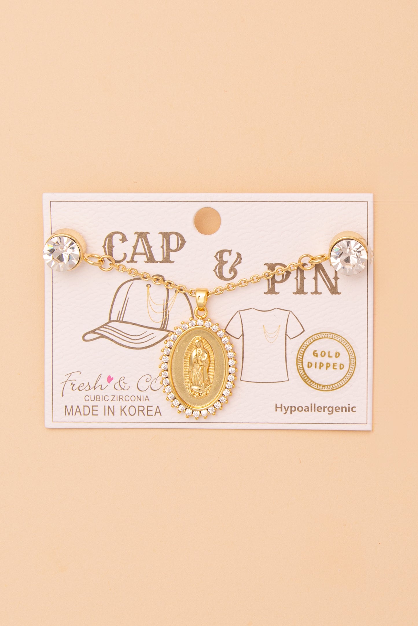 Rebecca Cubic Zirconia Embellished Medallion Cap Chain