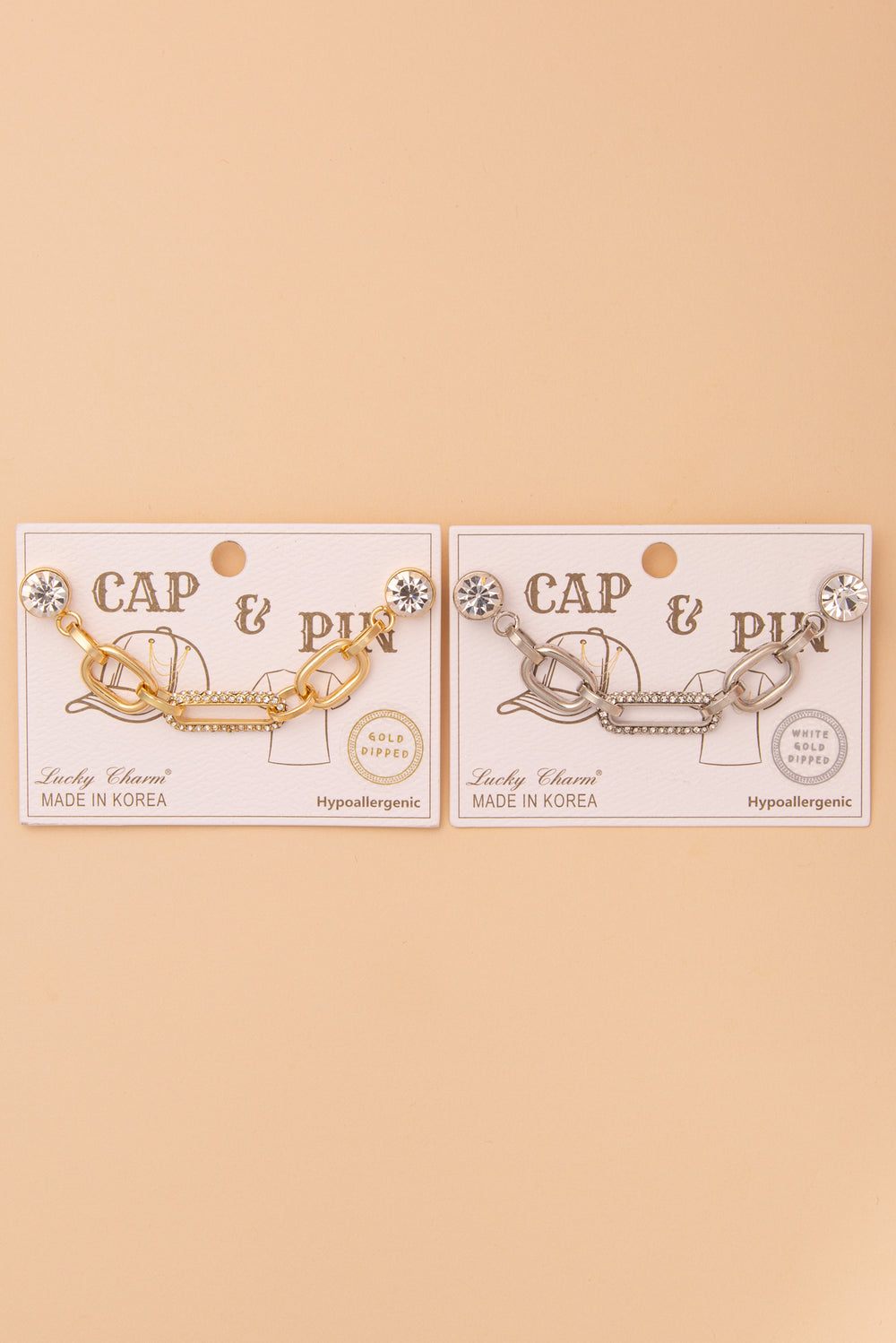 Daniela Crystal Rhinestone Embellished Paperclip Link Cap Chain