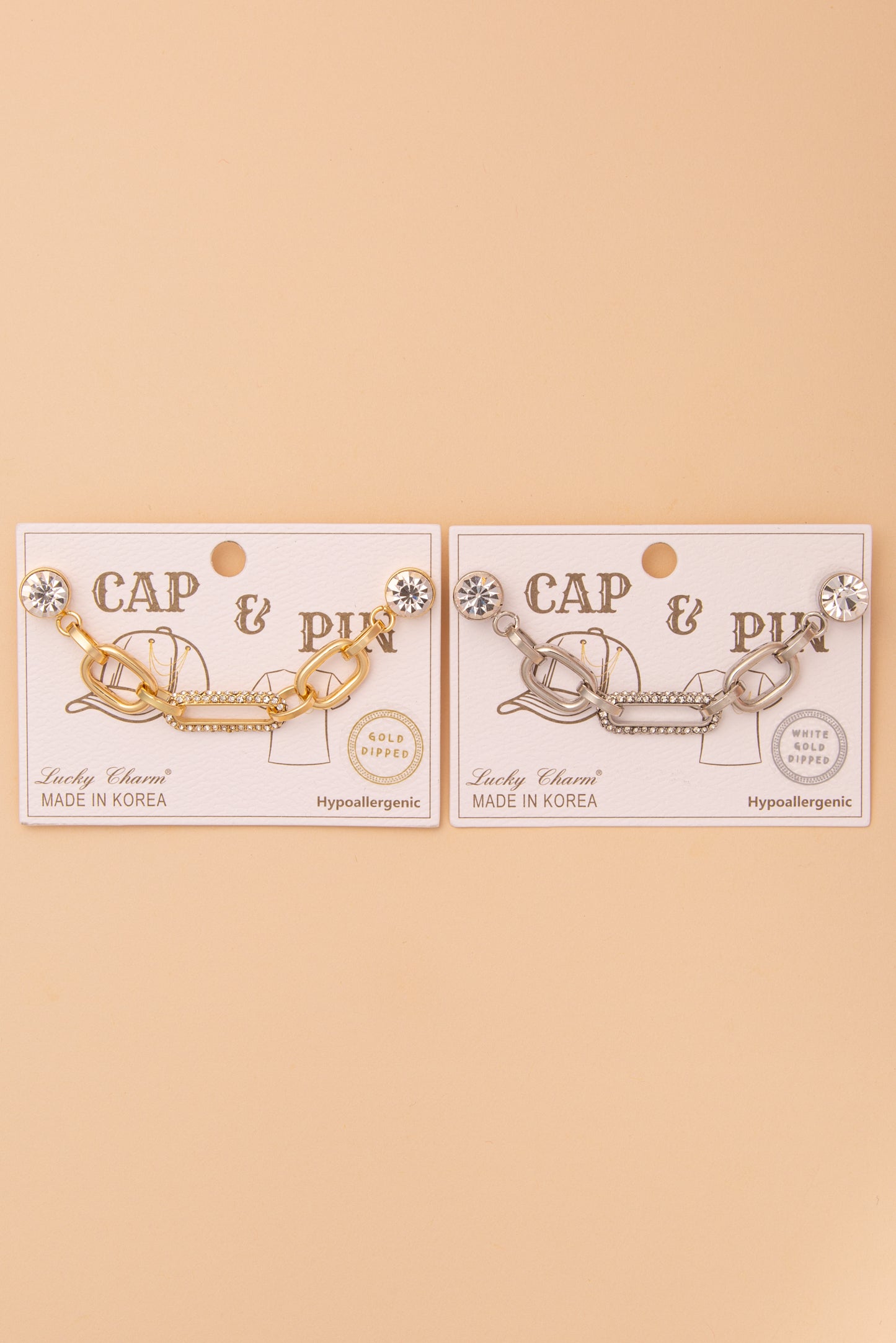 Daniela Crystal Rhinestone Embellished Paperclip Link Cap Chain