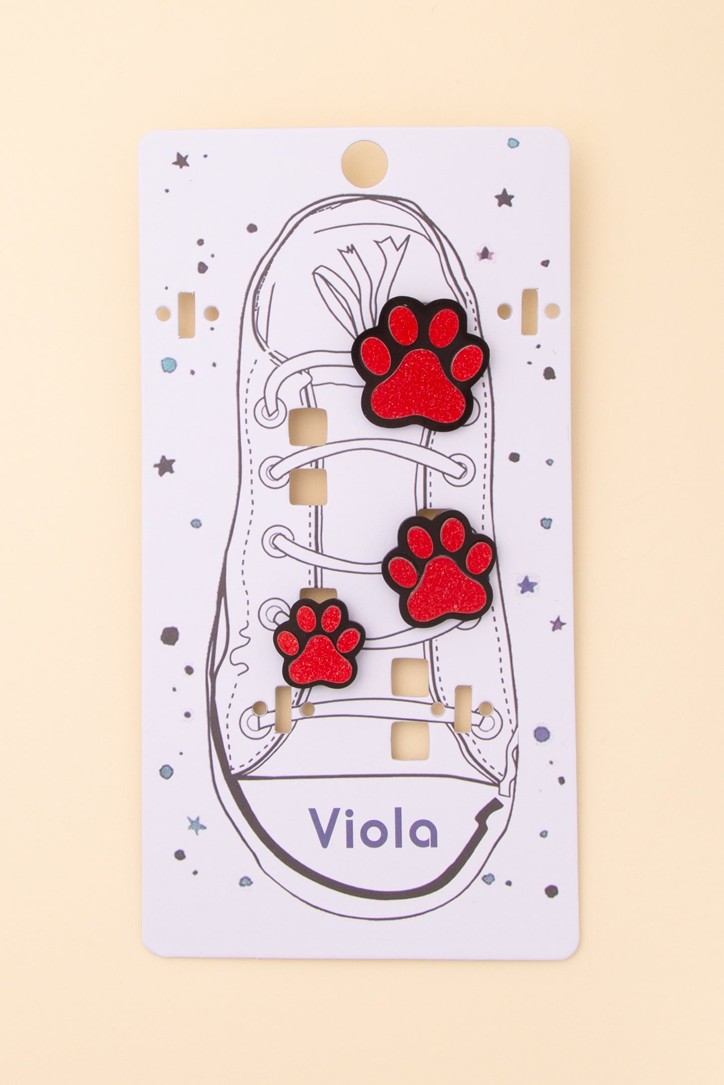 Clara Gameday Glittered Paw Print Charm Shoe Set in Team Colors