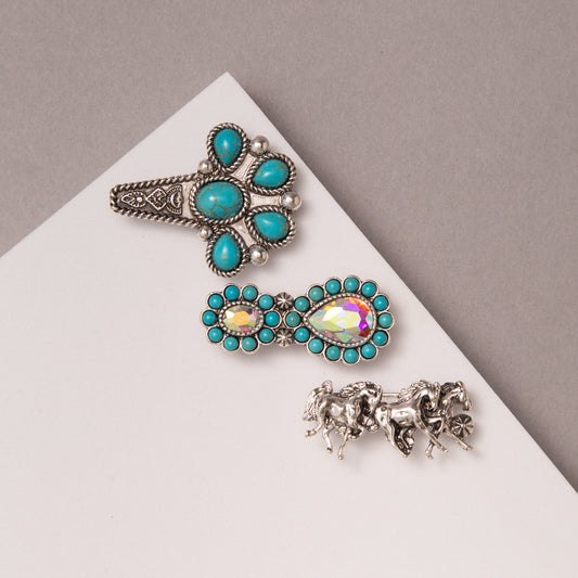 Kate Western Stone 3-In-1 Hat Clip Set