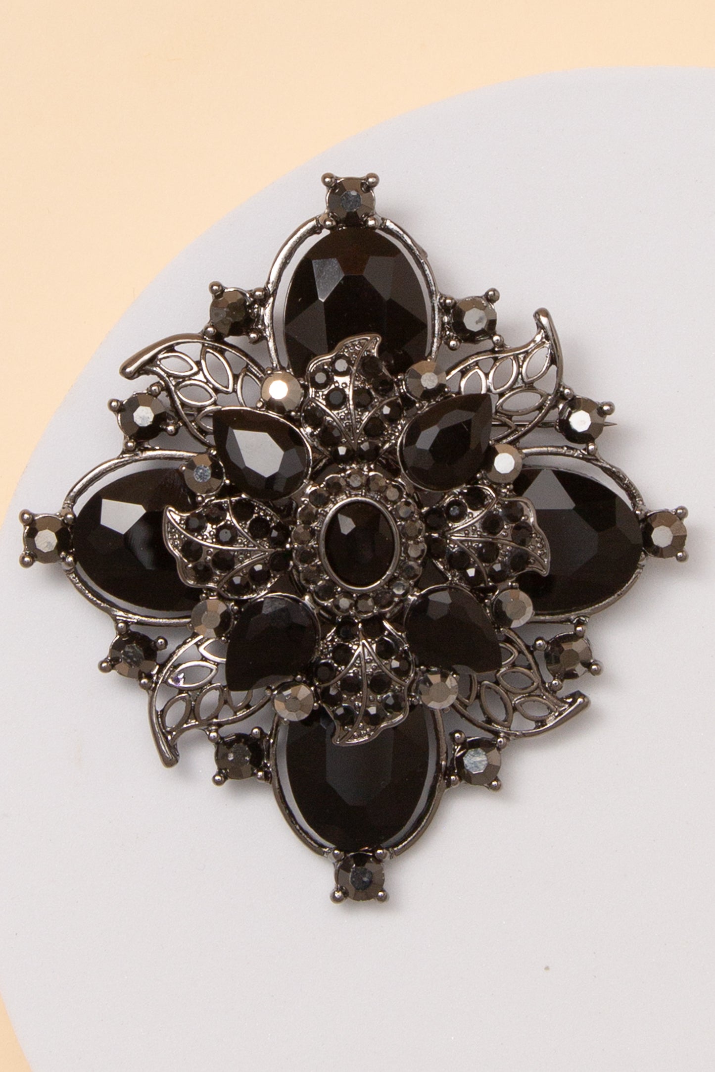 Anastasia Flower Shaped Brooch Pin with Multicolor Crystal