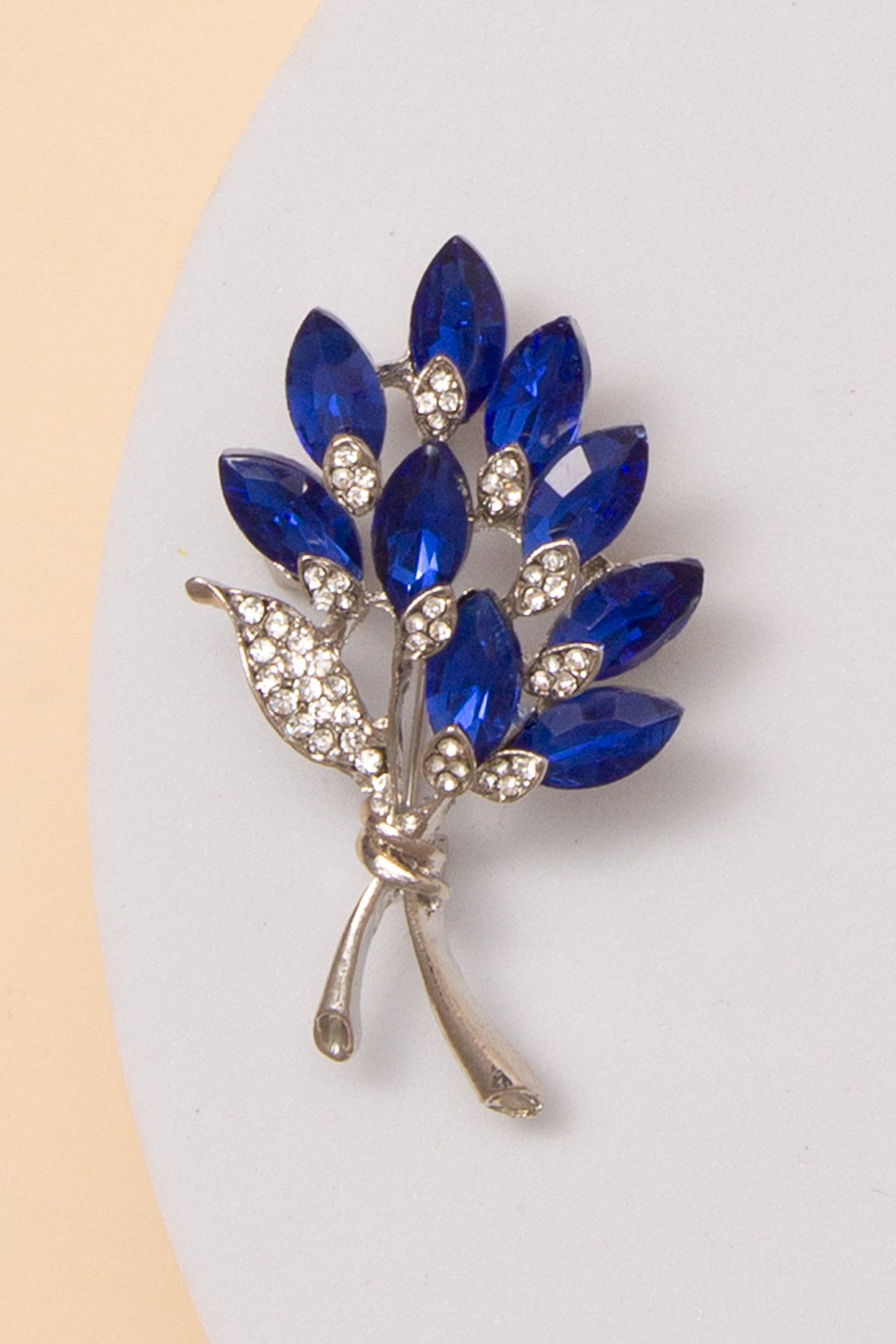 Molly Floral Shaped Brooch Pin with Marquise Cut Crystals