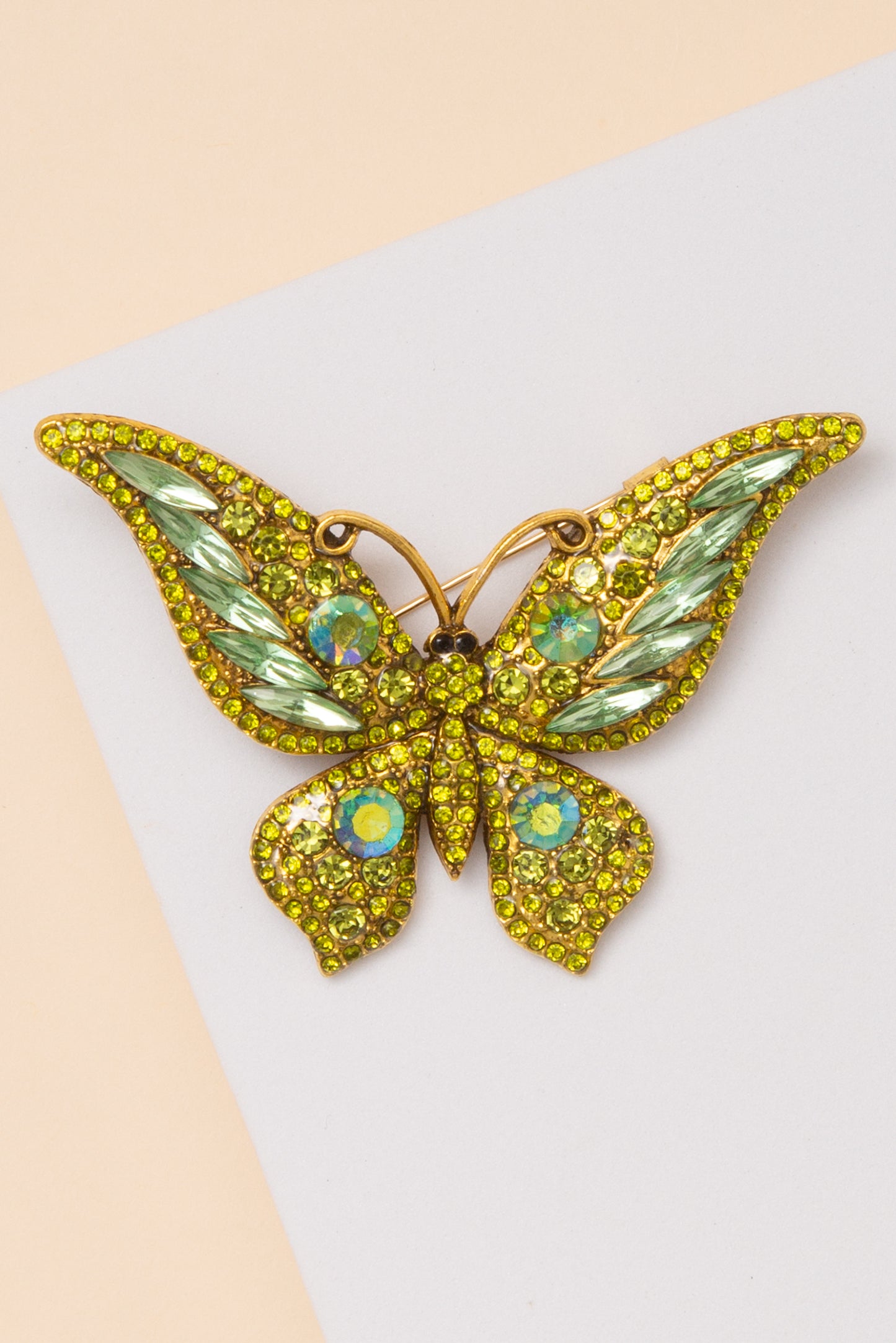 Sofia Crystal Rhinestone Butterfly Filigree Brooch Pin