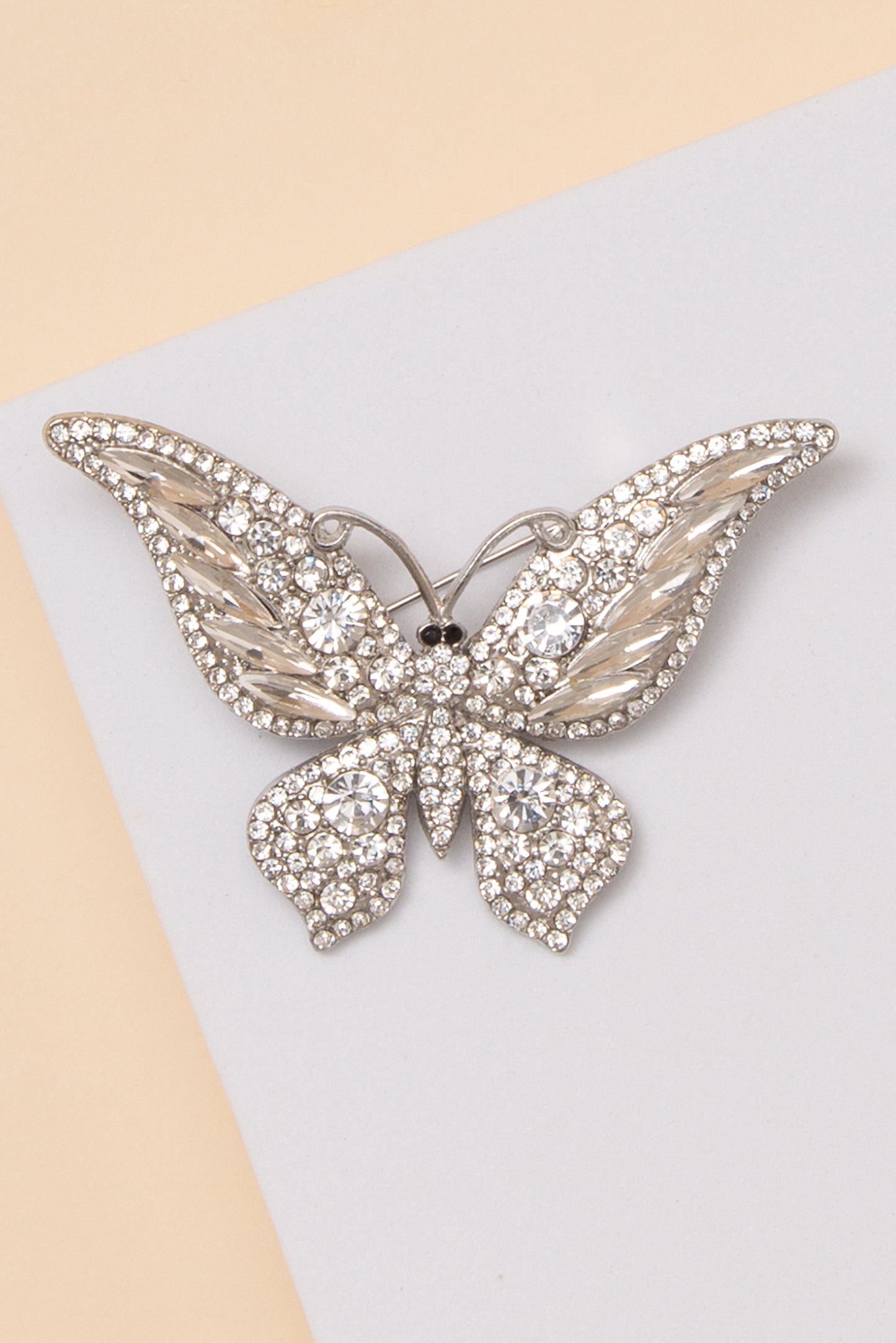 Sofia Crystal Rhinestone Butterfly Filigree Brooch Pin