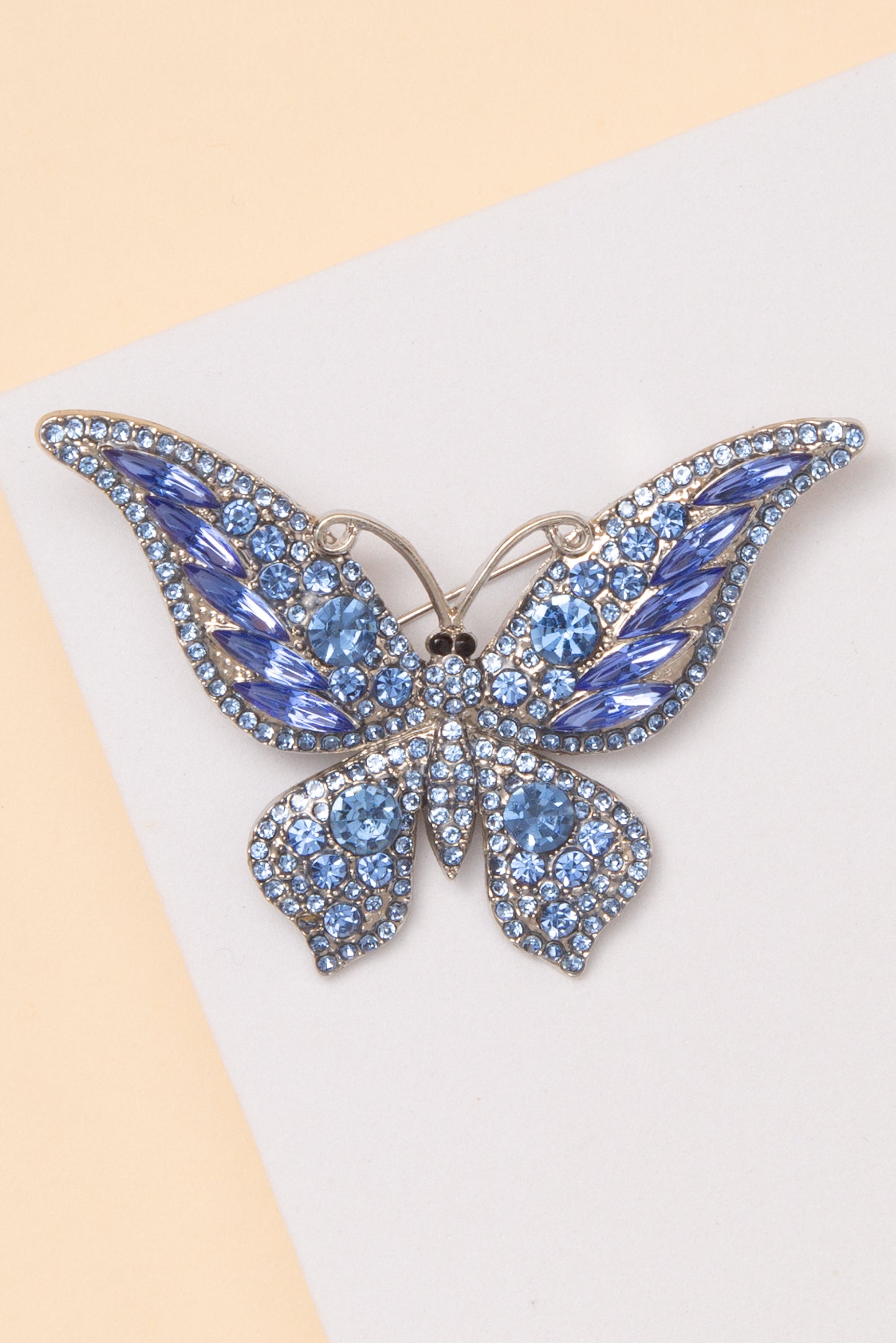 Sofia Crystal Rhinestone Butterfly Filigree Brooch Pin